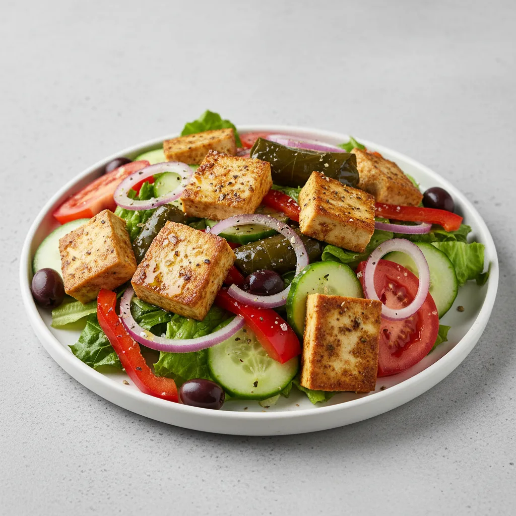 Vegan Greek Salad With Tofu (no Dairy)