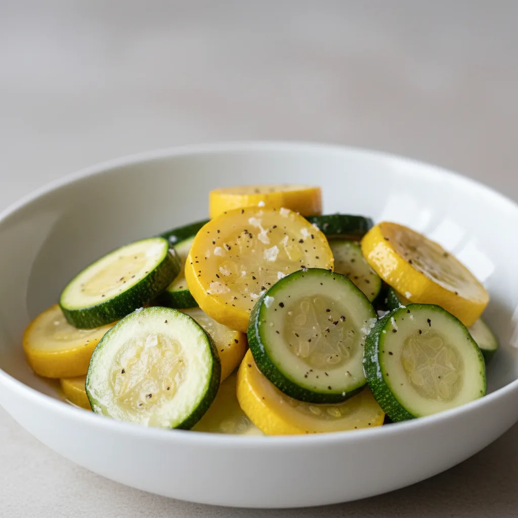 Steamed Zucchini and Yellow Squash Medley