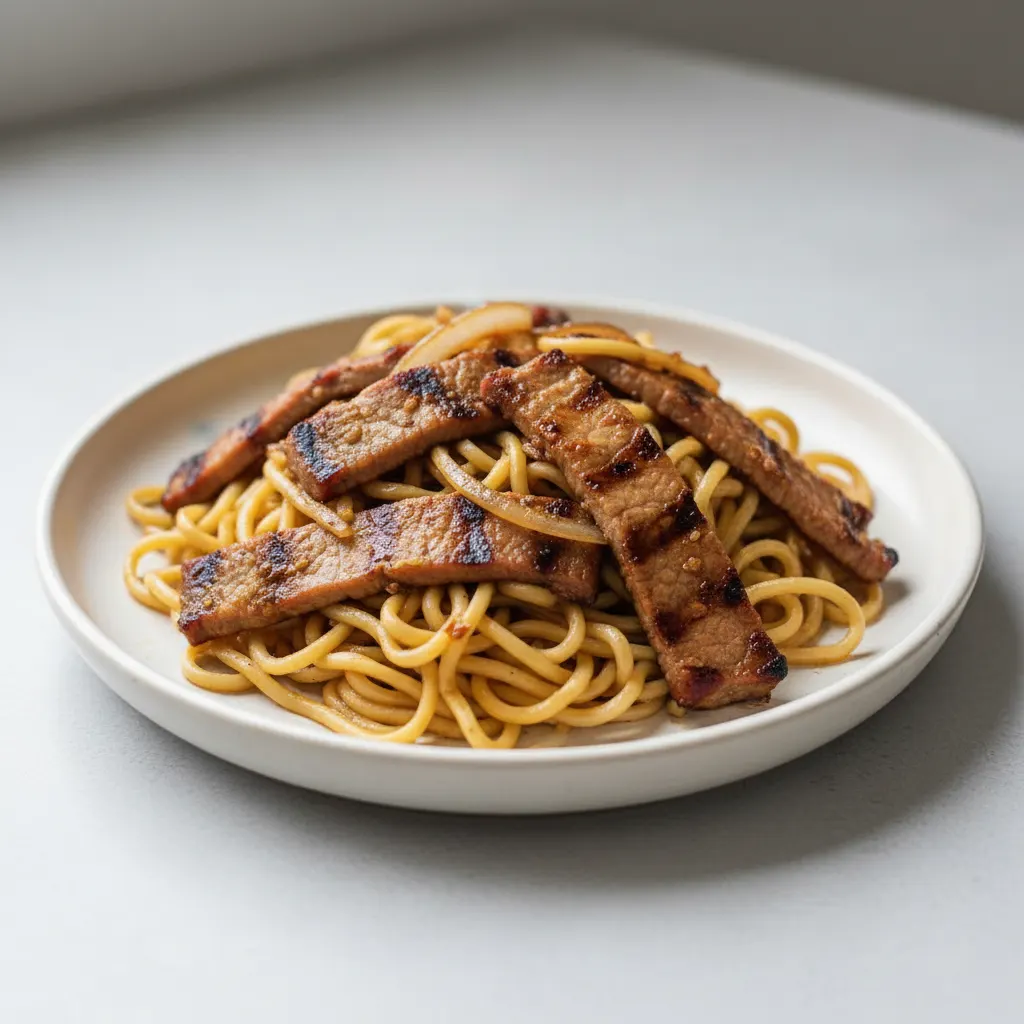 Five Spice Pork Garlic Noodles Five Spice Pork Garlic Noodles