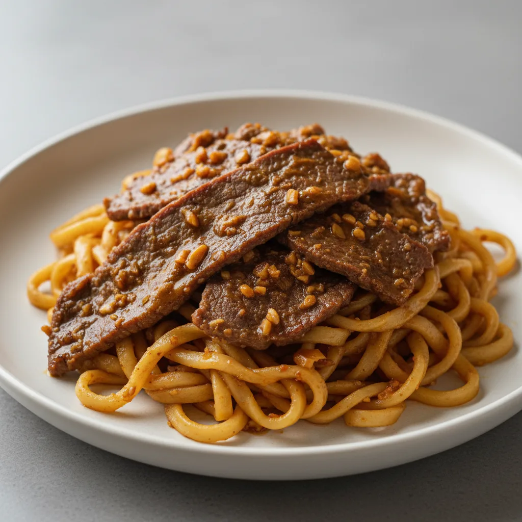 Satay Beef Garlic Noodles Satay Beef Garlic Noodles
