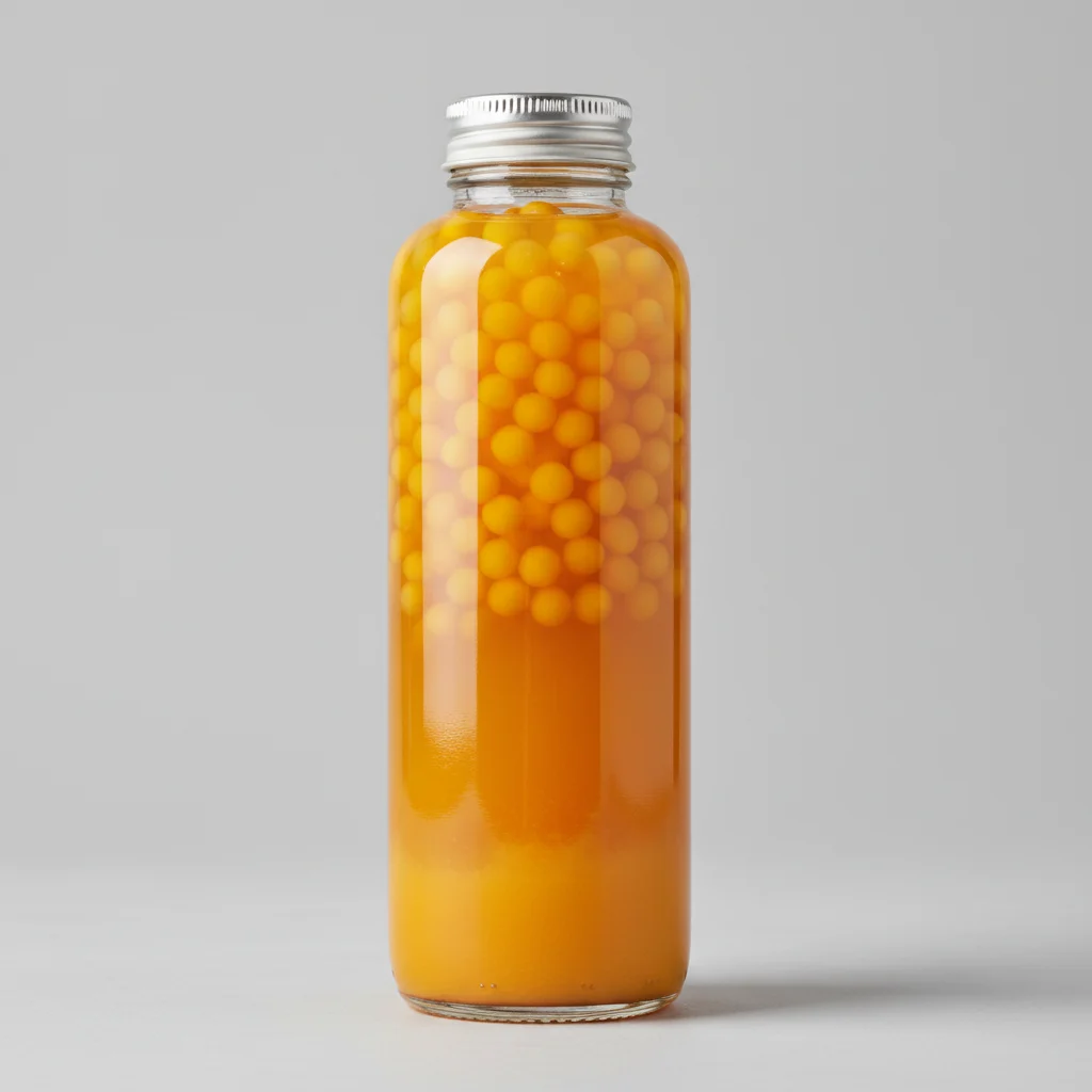 Mango Green Tea With Mango Popping Boba (bottled) Mango Green Tea With Mango Popping Boba (bottled)