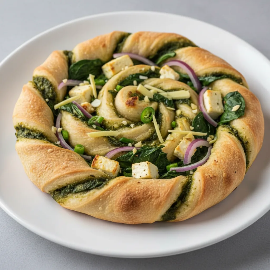 Palak Paneer Pizza Twist