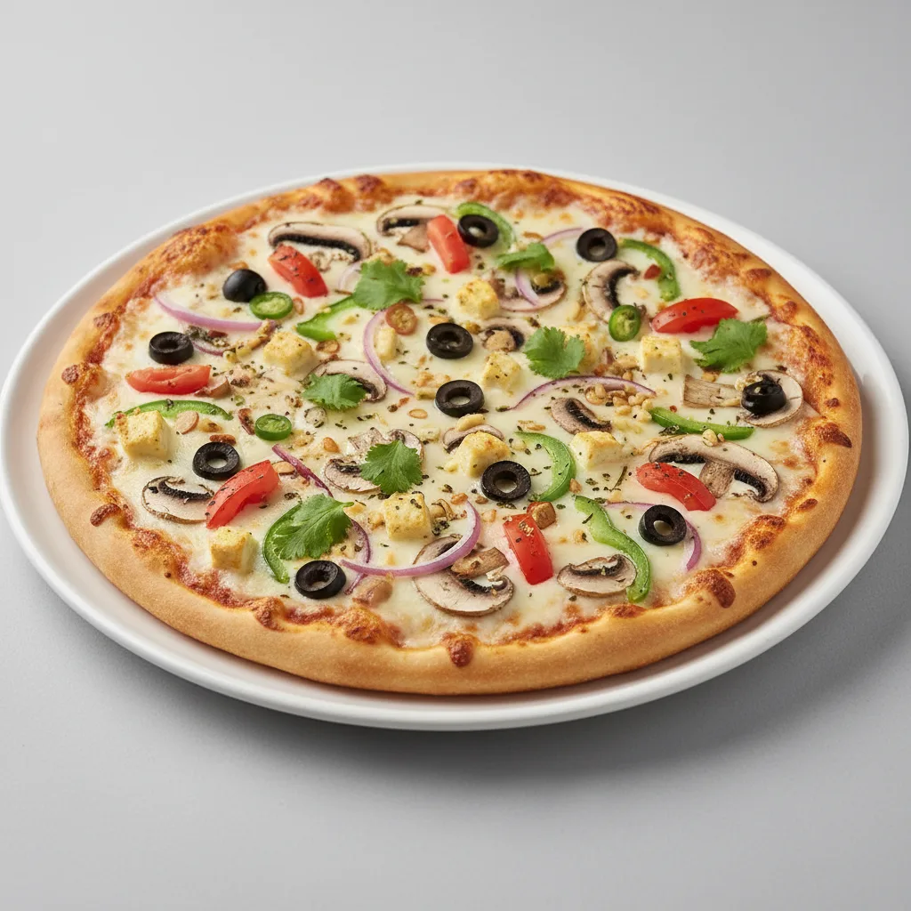 Indian Garlic Veggie or Paneer Pizza