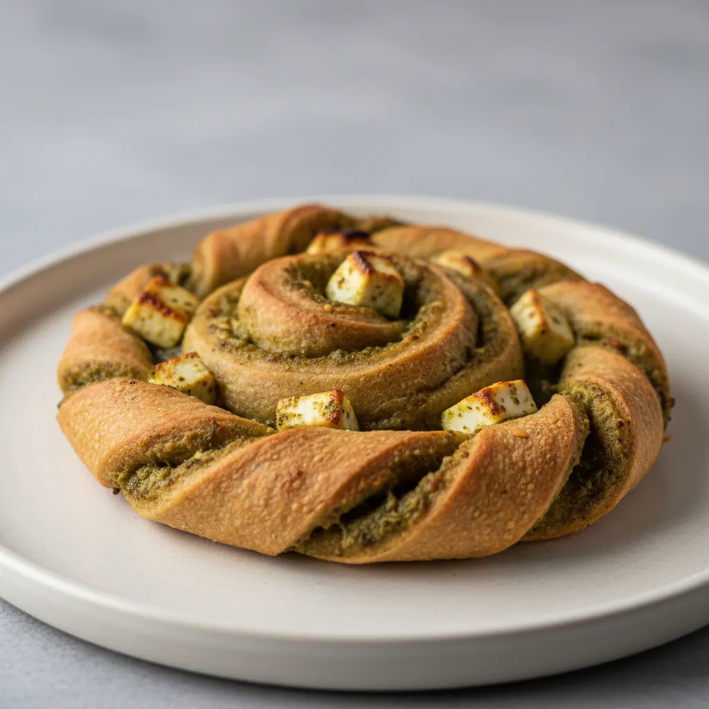 Gluten-Free Achari Pesto Paneer Pizza Twist