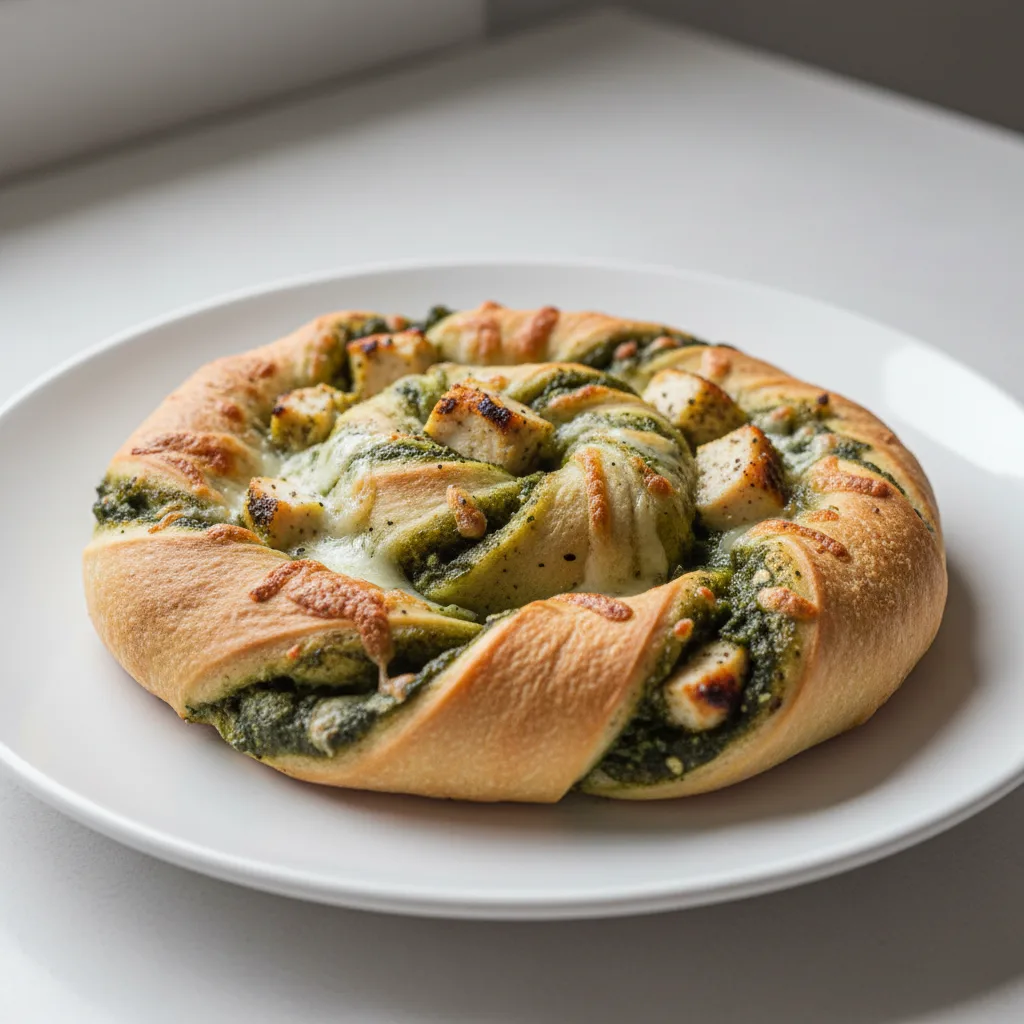 Gluten-Free Halal Palak (Pesto) Chicken Pizza Twist