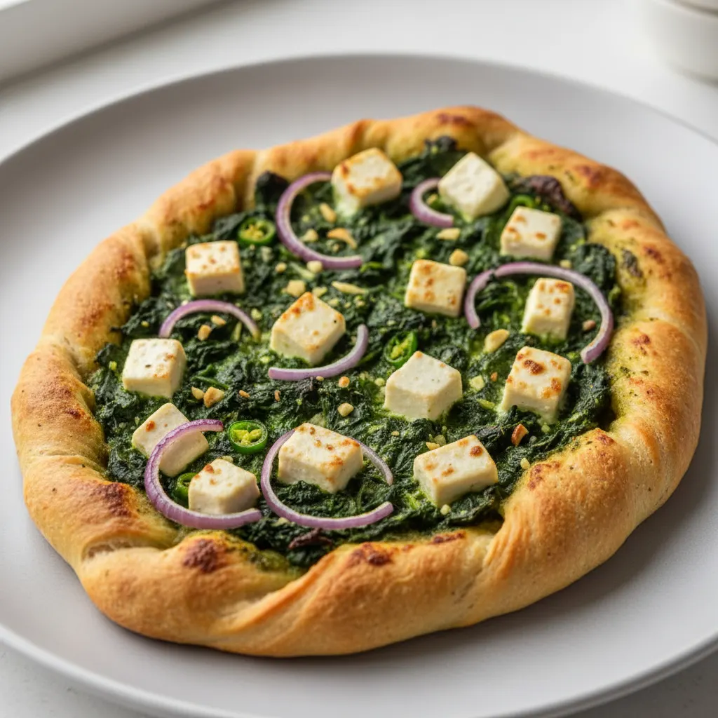 Gluten-Free Palak Paneer Pizza Twist
