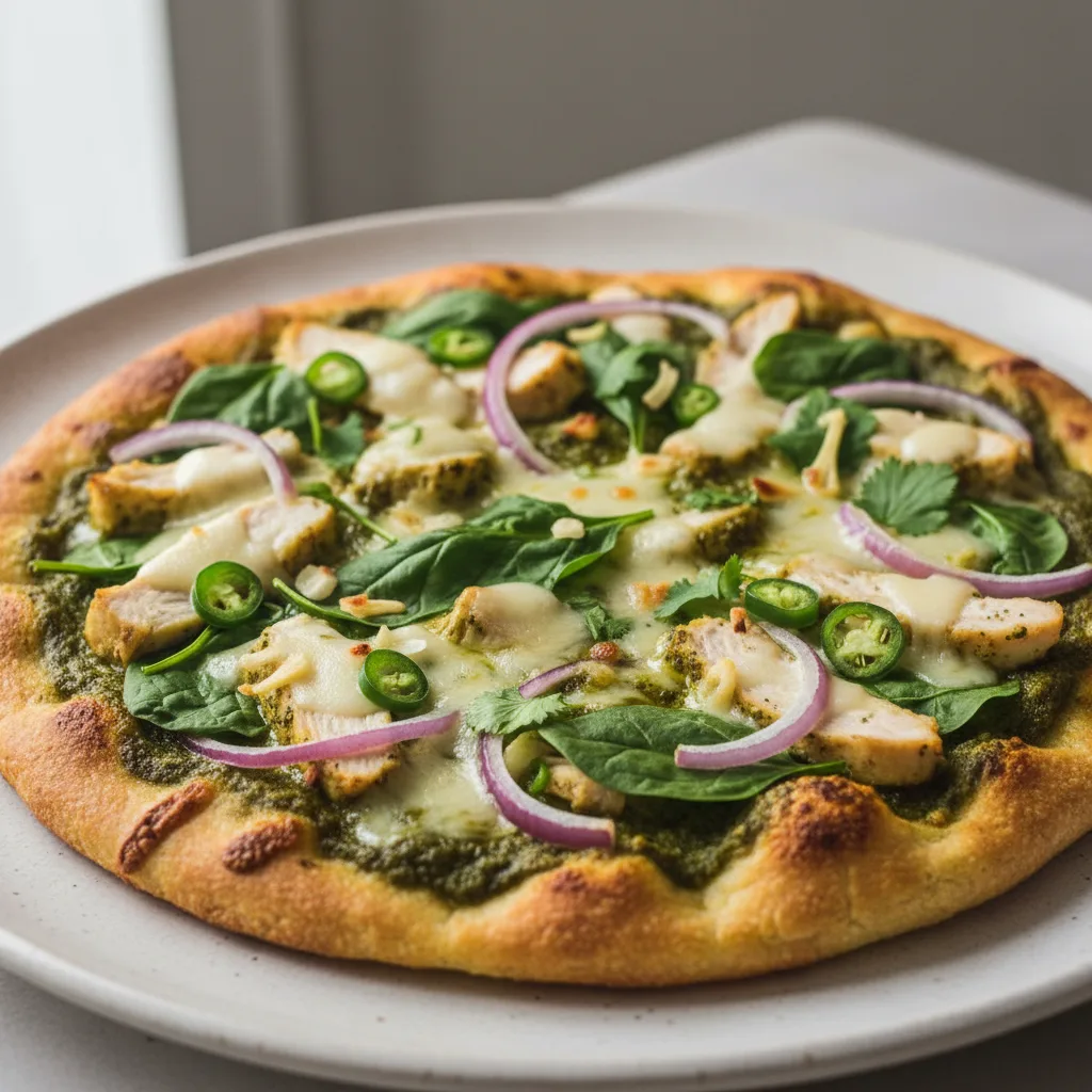 Gluten-Free Pesto Chicken Pizza