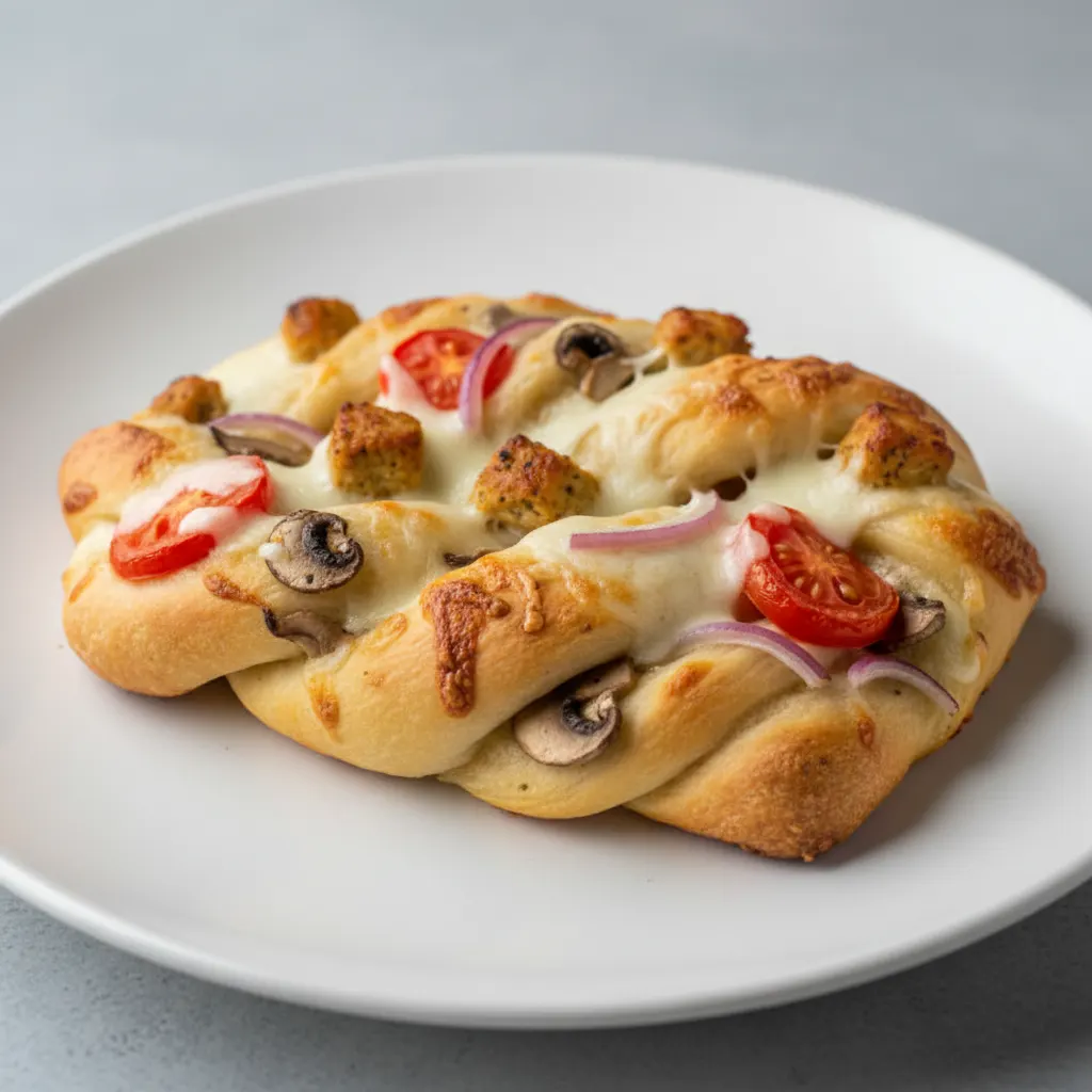 Gluten-Free Vegan Garlic Chicken Pizza Twist