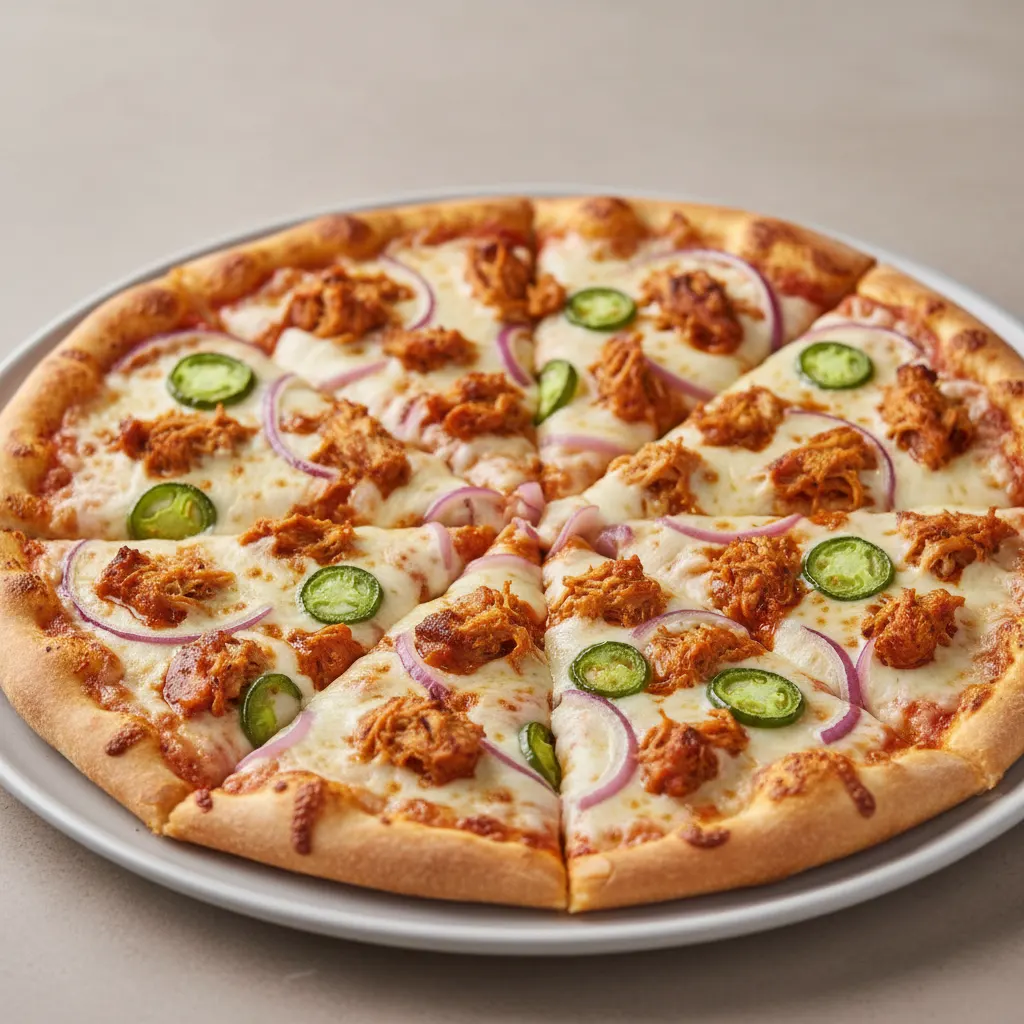 Halal Buffalo Chicken Pizza