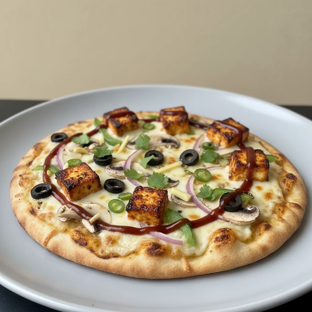Bombay BBQ Paneer Naan Pizza