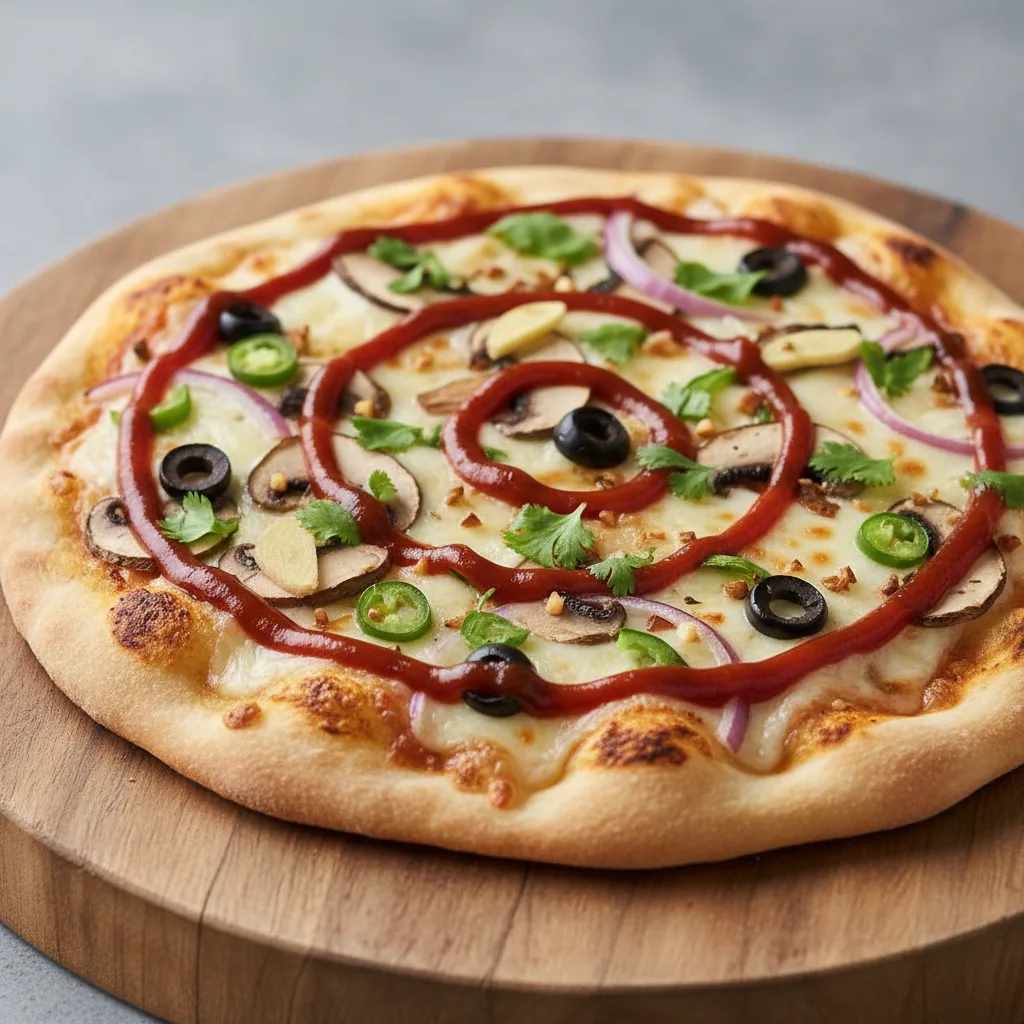 Bombay BBQ Veggie Naan Pizza