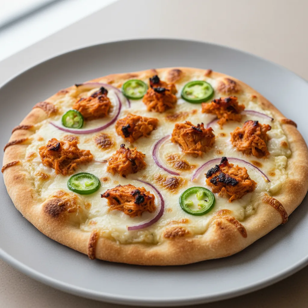 Buffalo Chicken Naan Pizza