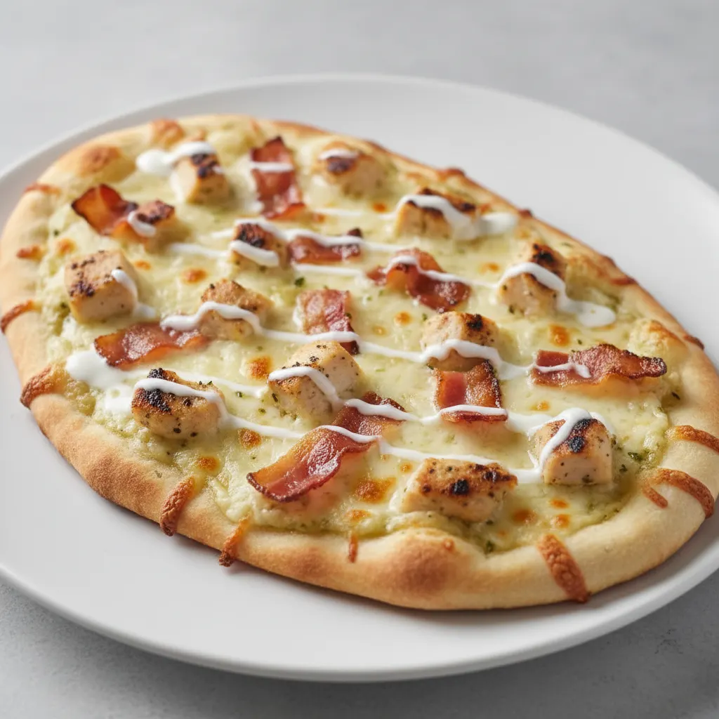 Chicken Bacon Ranch Naan Pizza