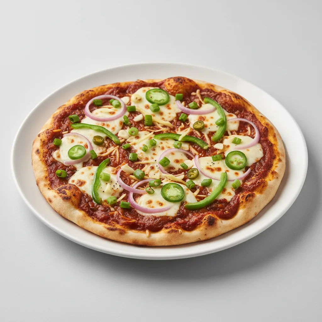 Manchurian Paneer Naan Pizza