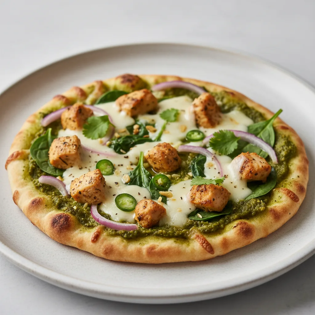 Pesto Chicken Naan Pizza