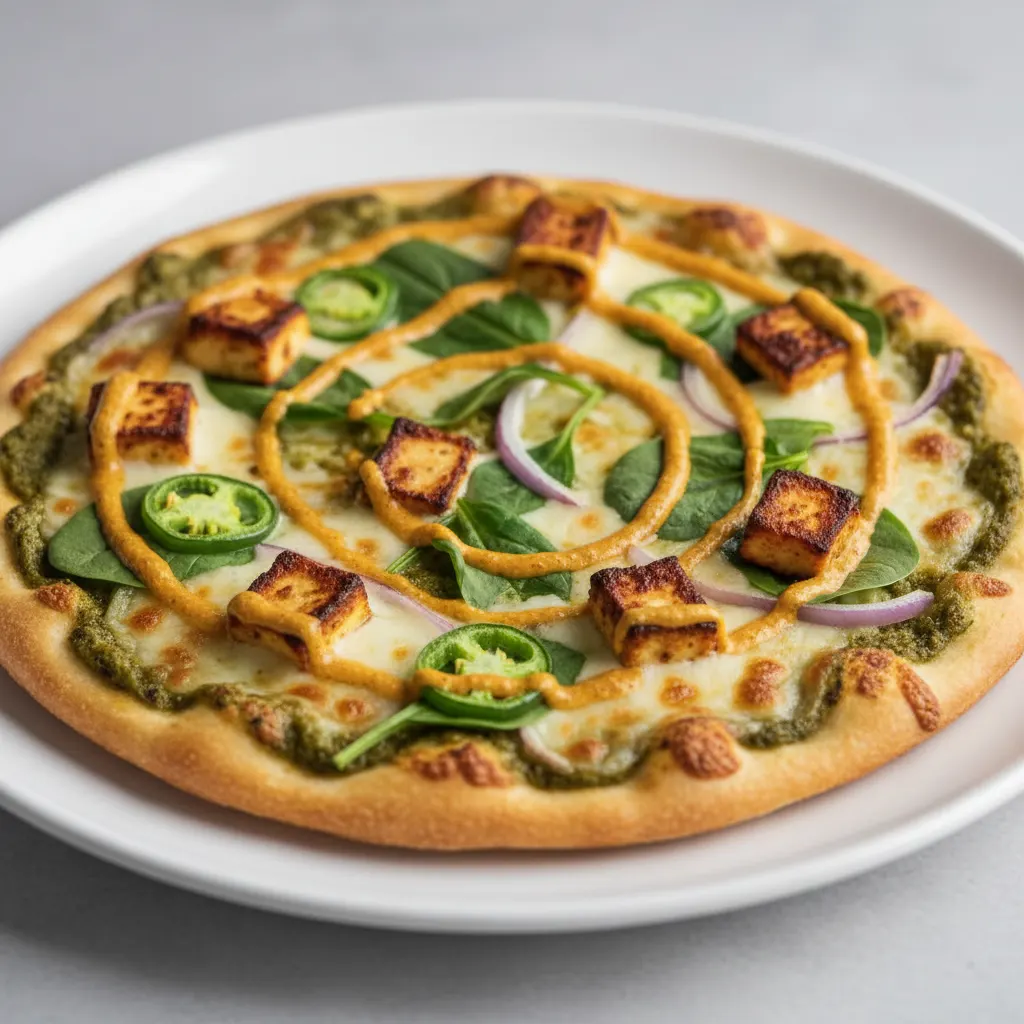 Achari Pesto Paneer Pizza