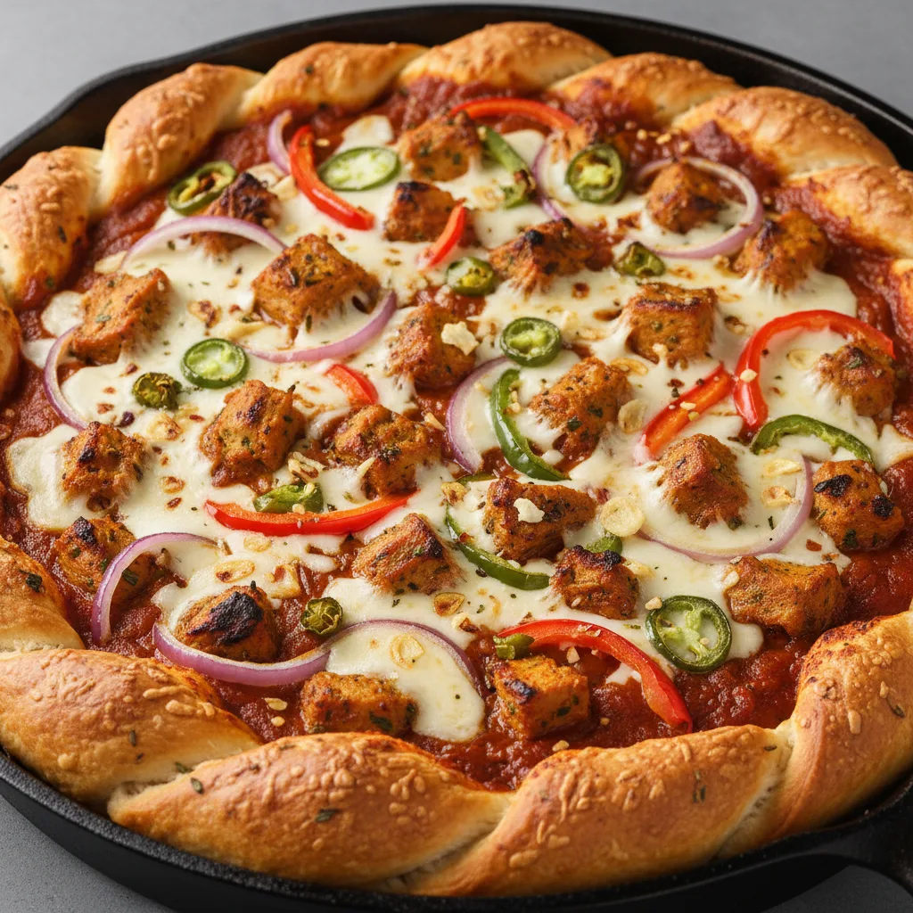 Vegan Tandoori BBQ Chicken Pizza Twist