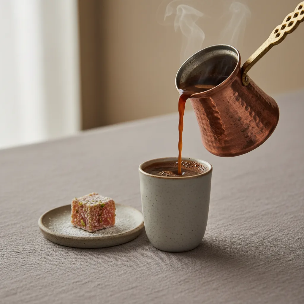Turkish Coffee with Turkish Delight Turkish Coffee with Turkish Delight