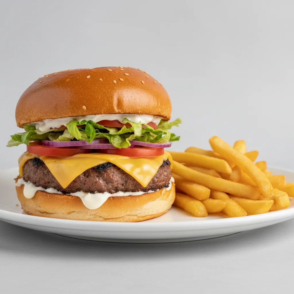 Handcrafted Lamb Burger with Fries Handcrafted Lamb Burger with Fries