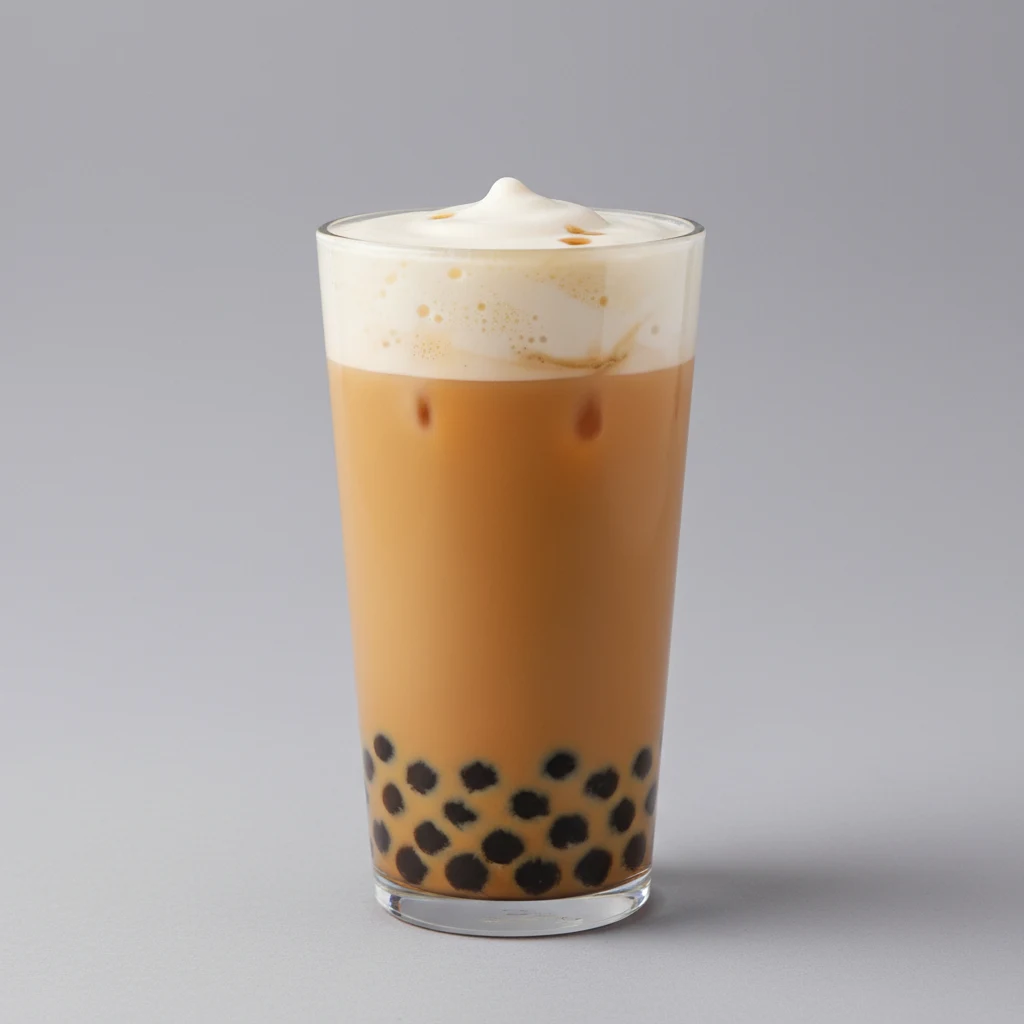 Cold Milk Tea with Boba and Puff Cream