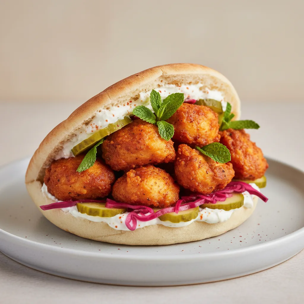 Piri Piri Fried Chicken Pita Sandwich Piri Piri Fried Chicken Pita Sandwich