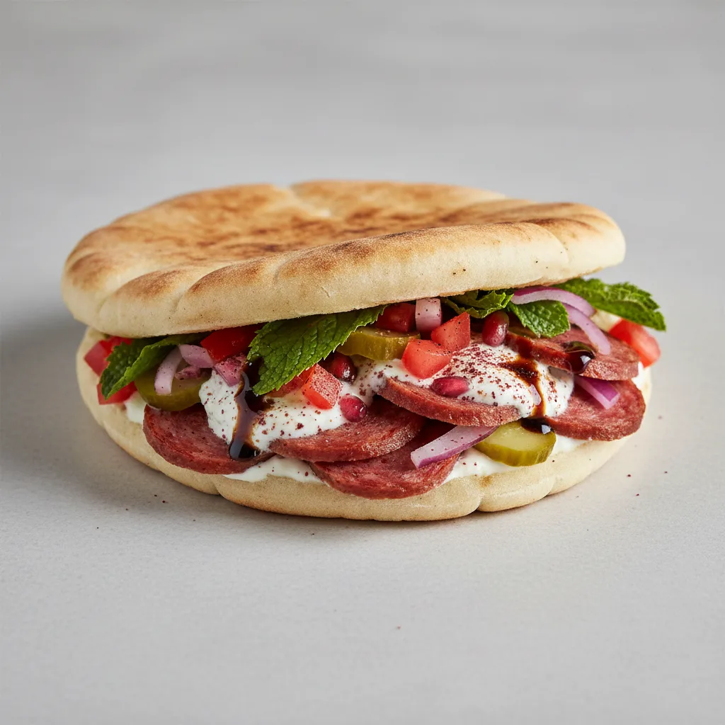 Soujouk Sausage Shawarma Pita Sandwich Soujouk Sausage Shawarma Pita Sandwich
