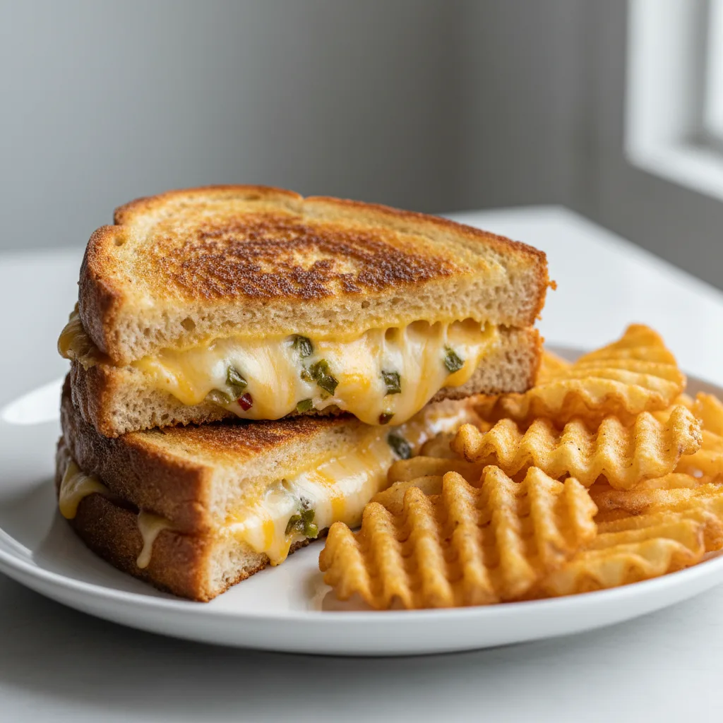 Grilled Cheese on Texas Toast with Waffle Fries Grilled Cheese on Texas Toast with Waffle Fries