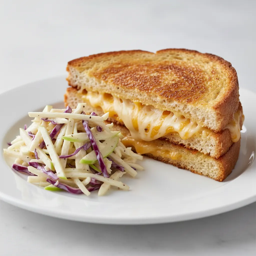 Grilled Cheese on Texas Toast with Apple Coleslaw Grilled Cheese on Texas Toast with Apple Coleslaw