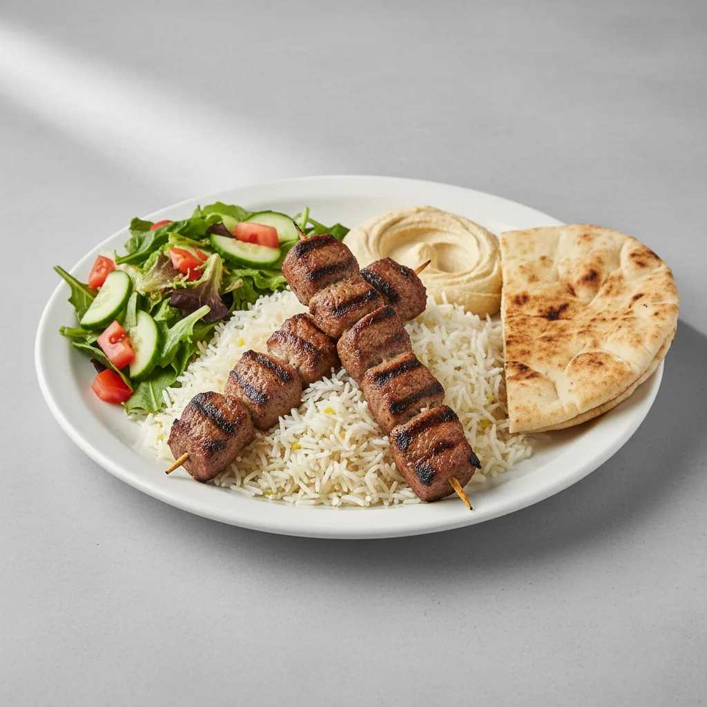 Lamb Shish Kabob Combo Plate