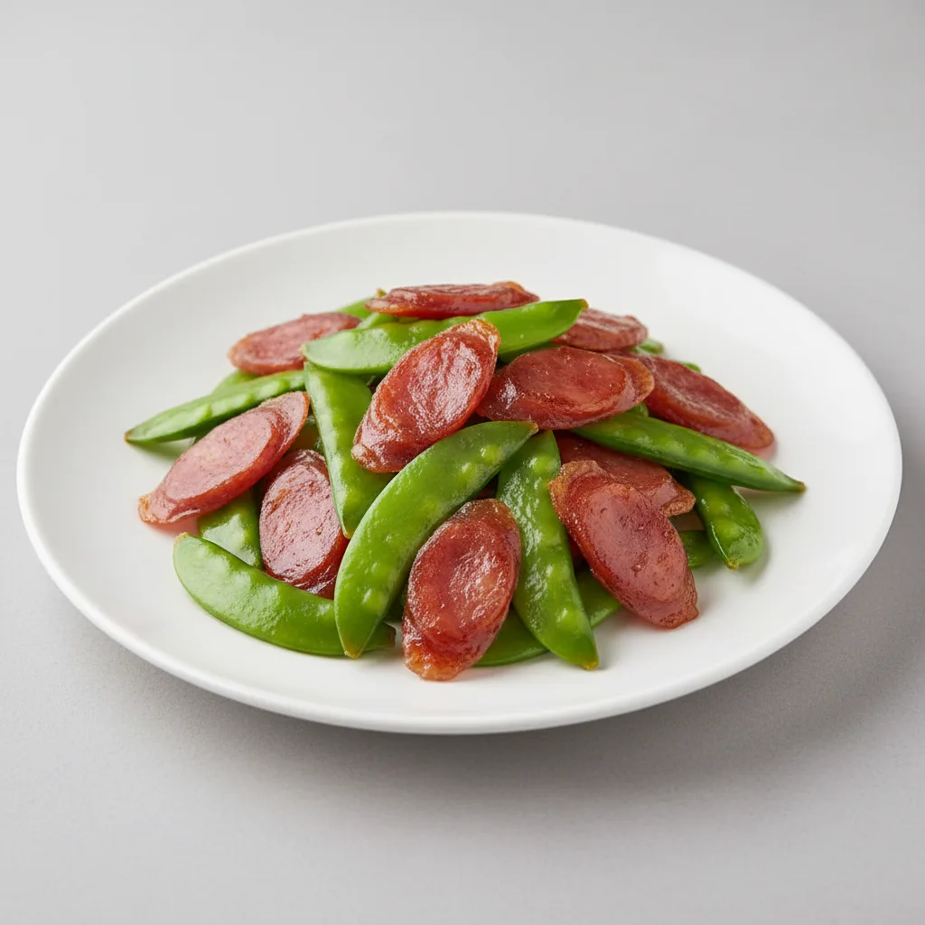 Chinese Sausage with Snow Peas