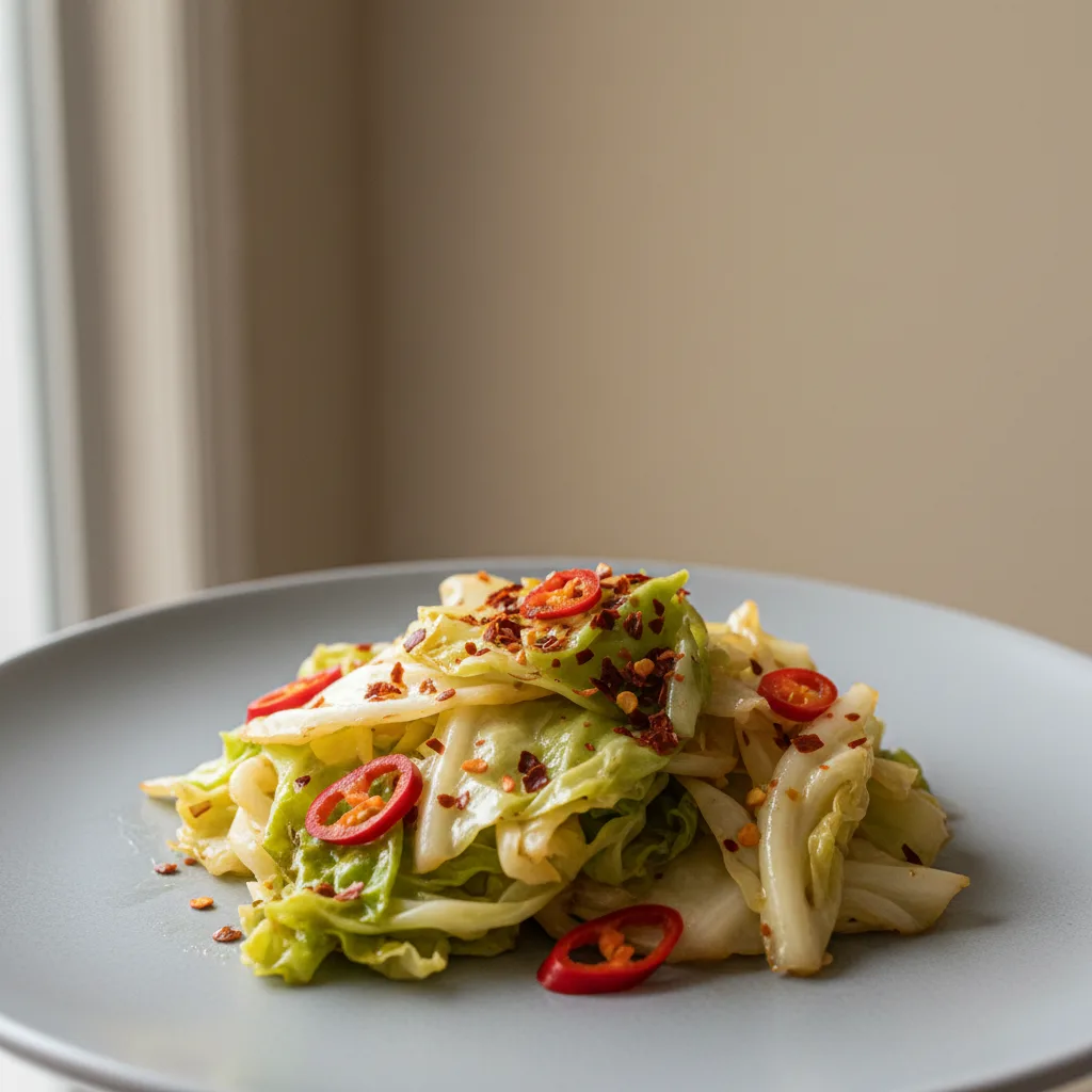 Sauteed Cabbage with Red Hot Pepper