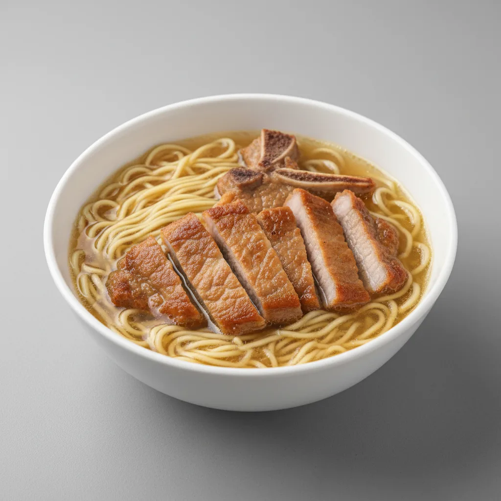 Pork Chop Egg Noodle Soup