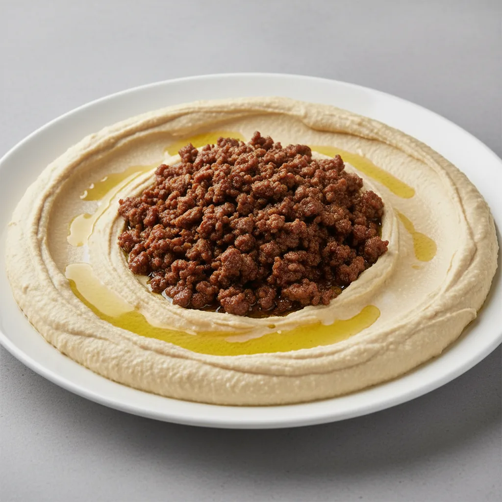 Hummus with Ground Beef Platter Hummus with Ground Beef Platter