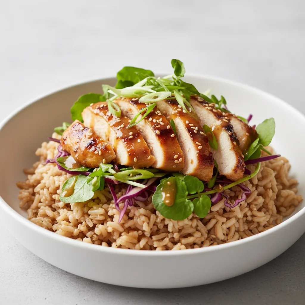 Sesame-Ginger Chicken Rice Bowl Sesame-Ginger Chicken Rice Bowl