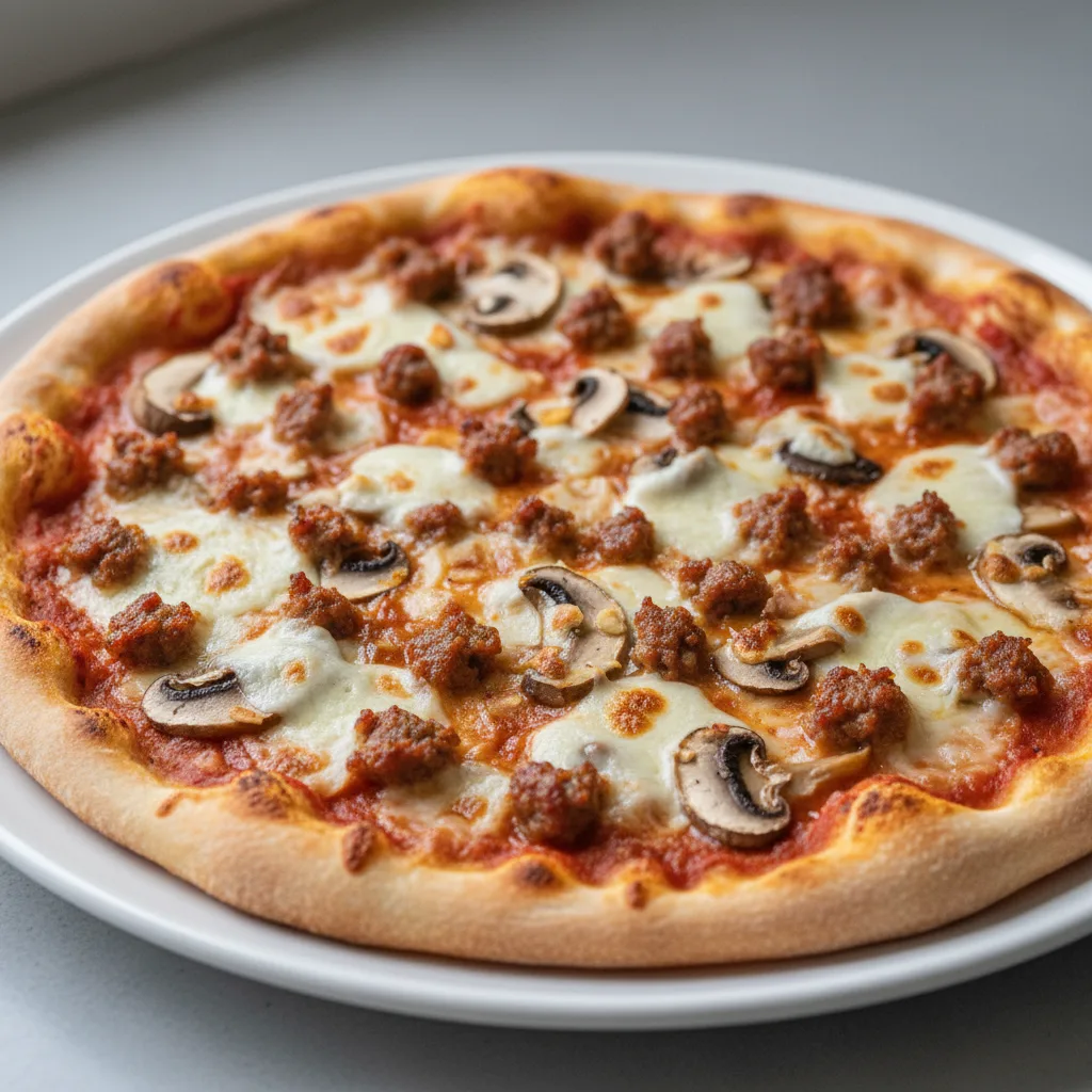 Mushroom and Sausage Pizza Mushroom and Sausage Pizza