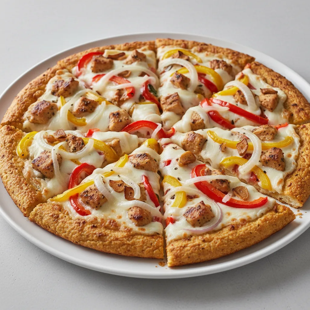 Cauliflower Crust Roasted Garlic Chicken Pizza Cauliflower Crust Roasted Garlic Chicken Pizza
