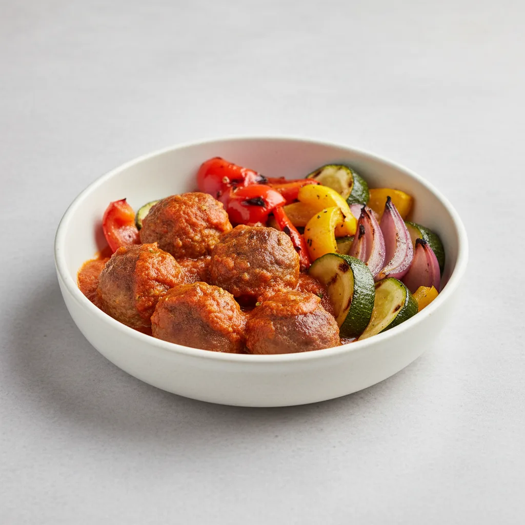 Mediterranean Meatballs and Veggies Bowl Mediterranean Meatballs and Veggies Bowl