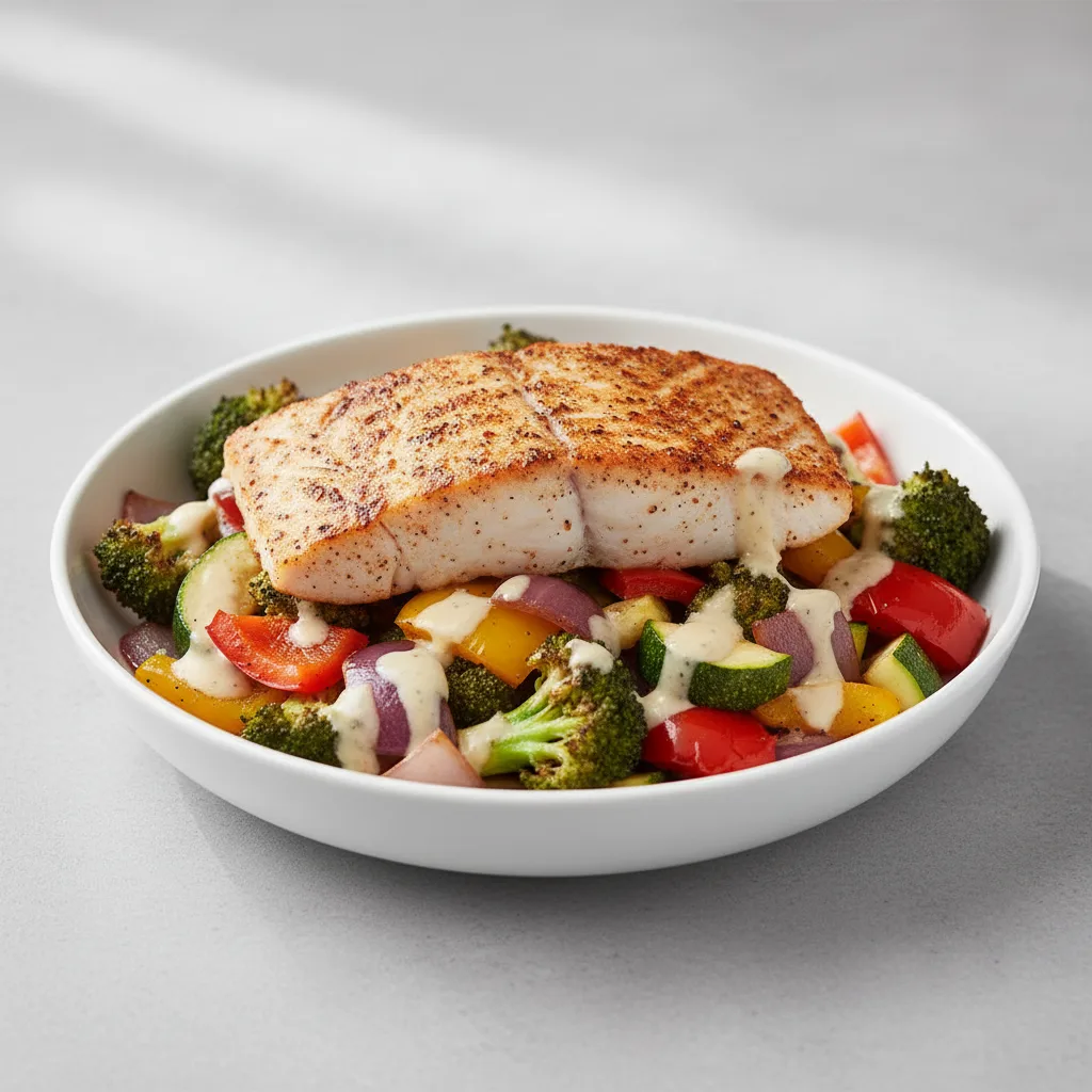 Bayou Flame Fish and Veggies Bowl Bayou Flame Fish and Veggies Bowl