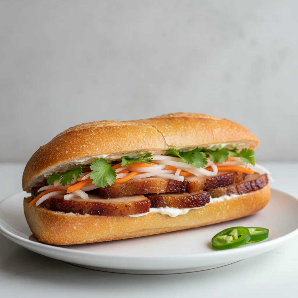 Braised Pork Belly Banh Mi Sandwich Braised Pork Belly Banh Mi Sandwich