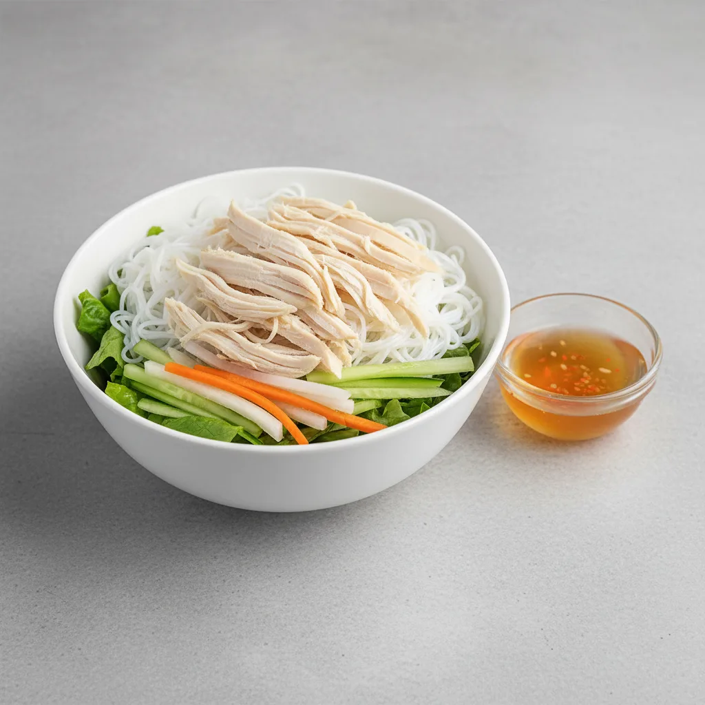 Shredded Steam Chicken Vermicelli Bowl Shredded Steam Chicken Vermicelli Bowl