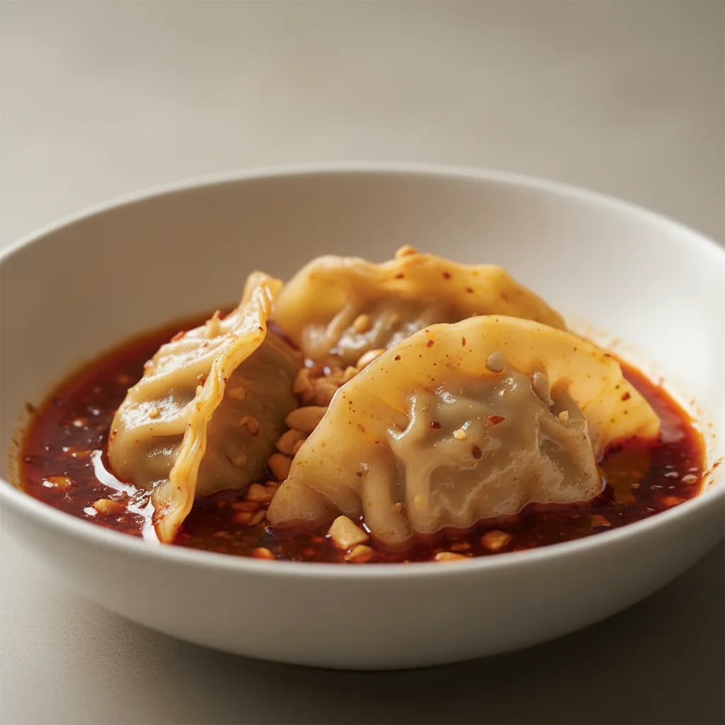 Pork Dumplings in Red Chili Oil
