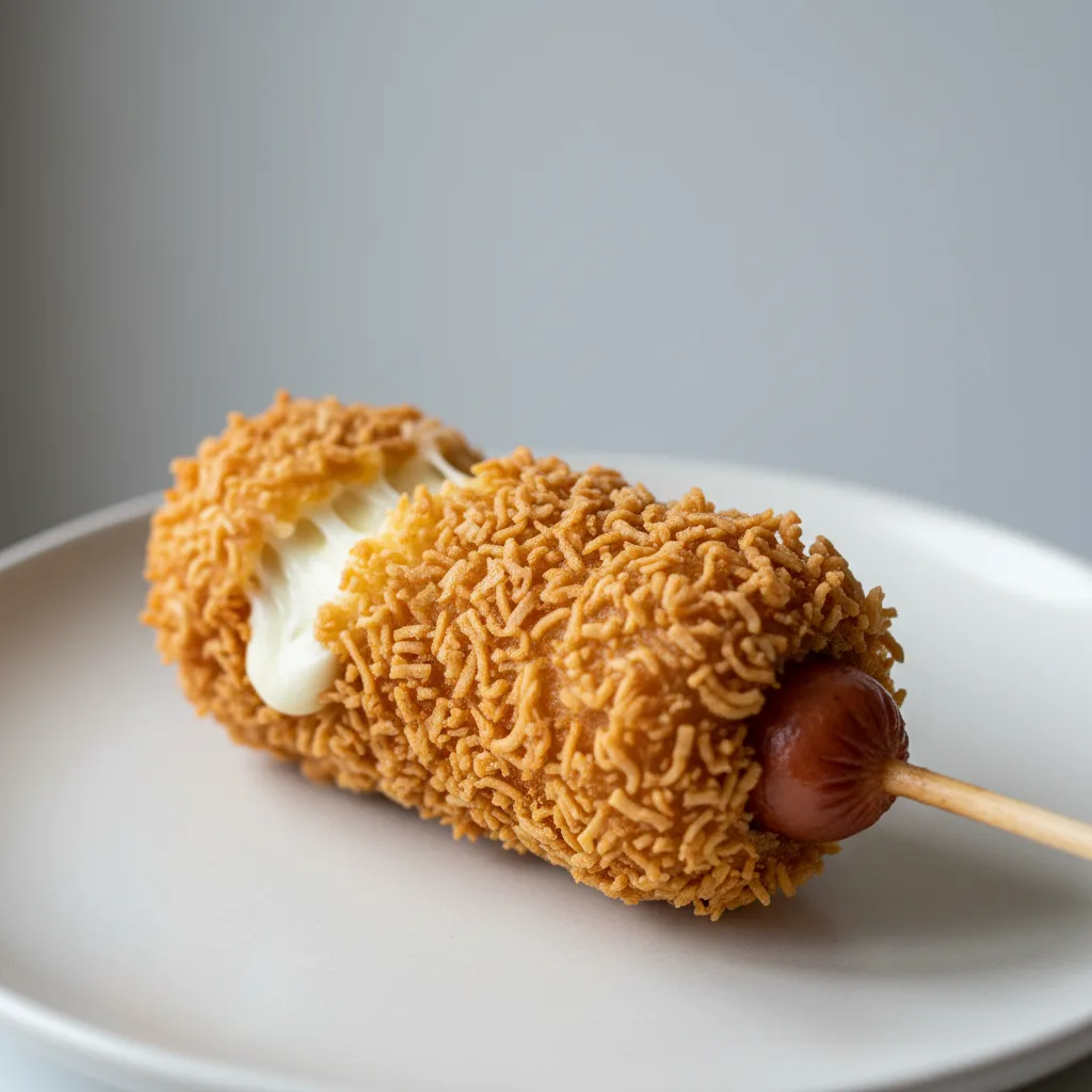 Half and Half Extra Crispy Ramen Noodle Ricedog Half and Half Extra Crispy Ramen Noodle Ricedog