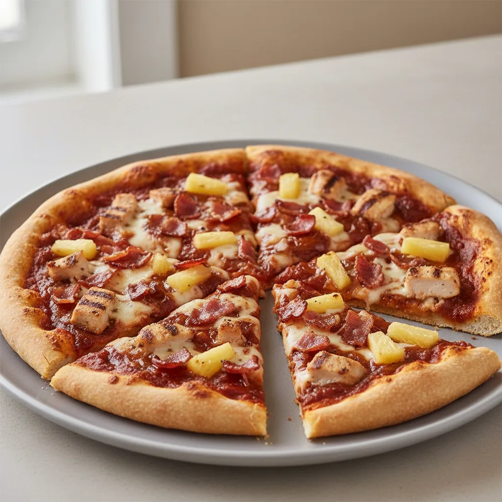Gluten-Free Pineapple Chicken Luau Pizza Gluten-Free Pineapple Chicken Luau Pizza