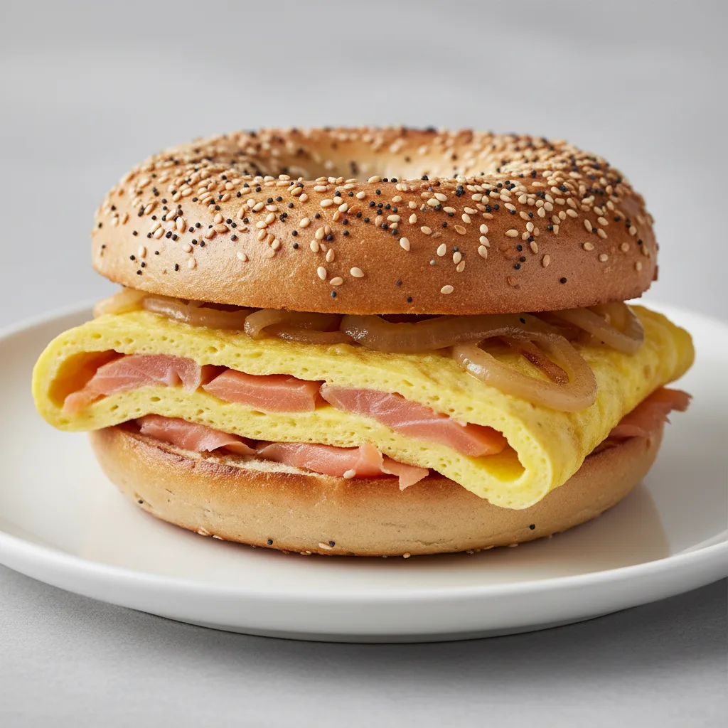 Leo Omelette on a Bagel Leo Omelette on a Bagel
