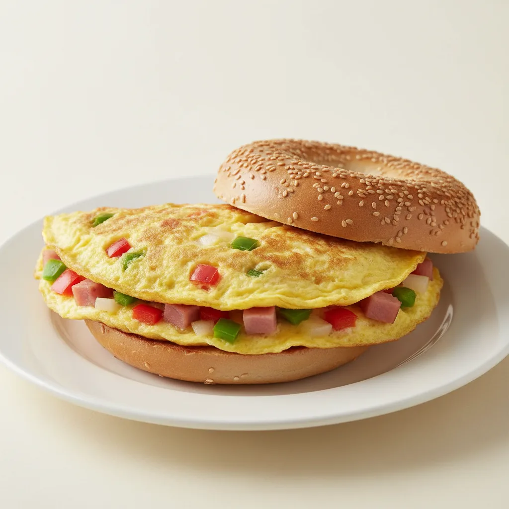 Western Omelette on a Bagel Western Omelette on a Bagel