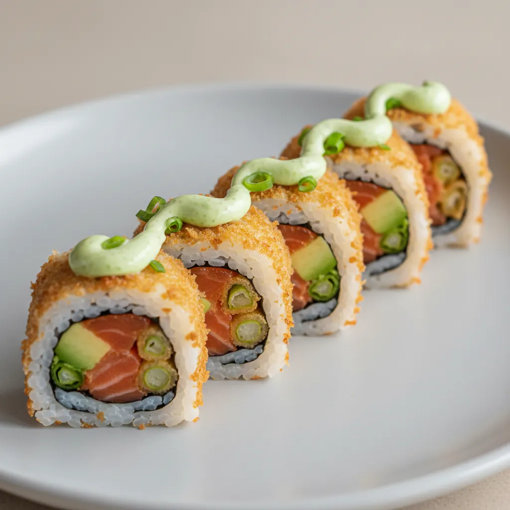 Spicy Salmon Crunch Roll Spicy Salmon Crunch Roll