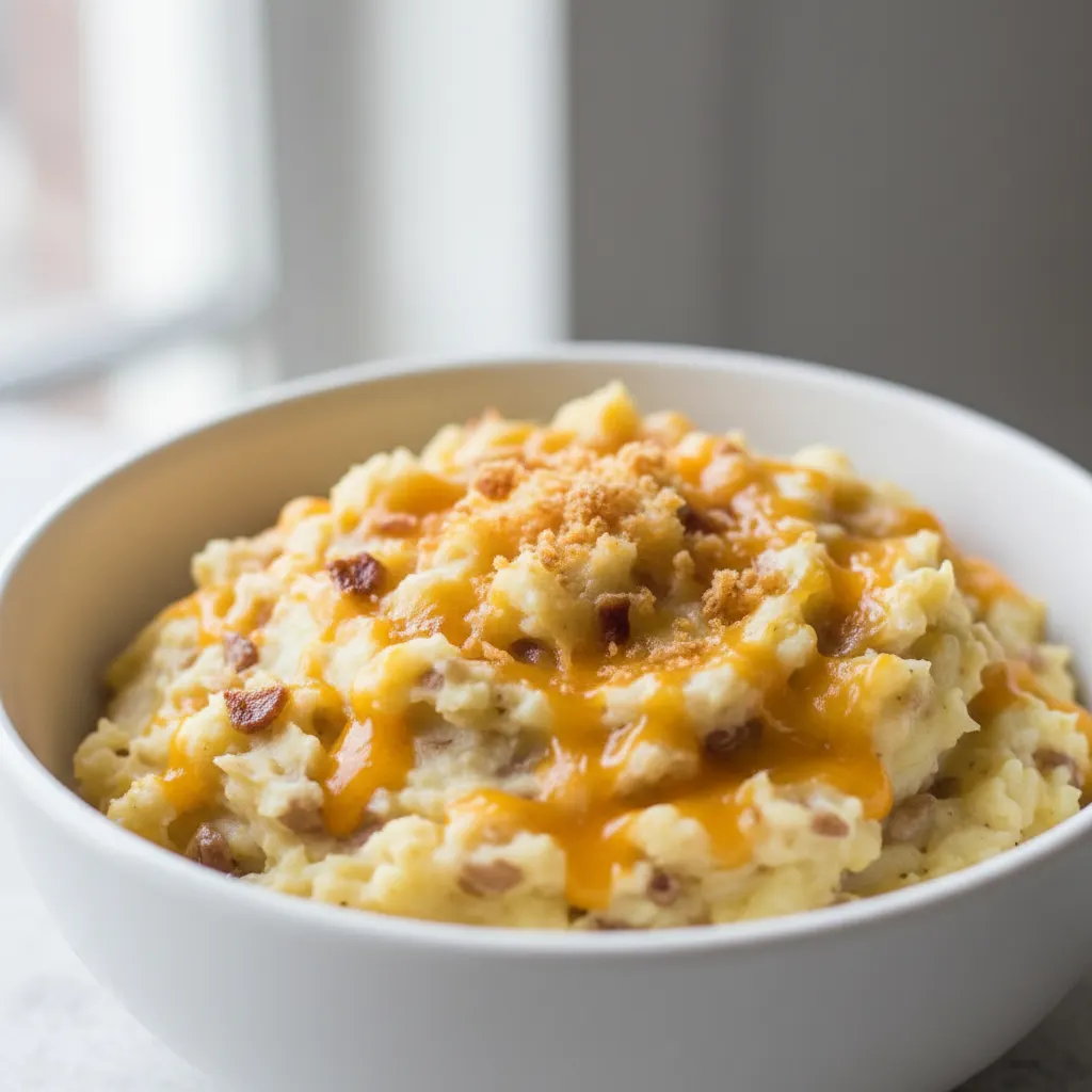 Roasted Garlic Mashed Potatoes with Cheddar Roasted Garlic Mashed Potatoes with Cheddar