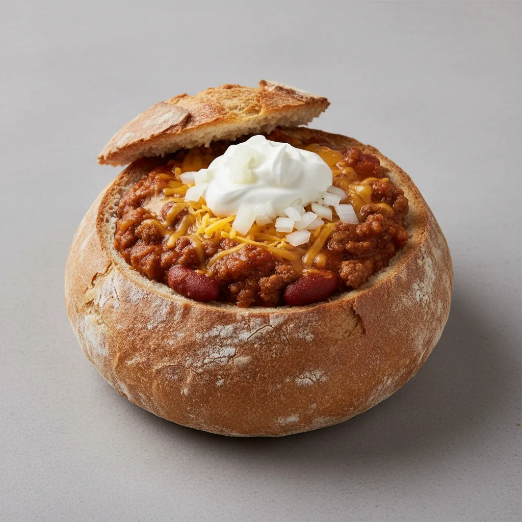 Beef Chili Bread Bowl Beef Chili Bread Bowl