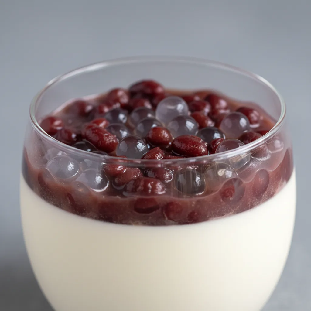 Red Bean and Crystal Boba Panna Cotta Red Bean and Crystal Boba Panna Cotta