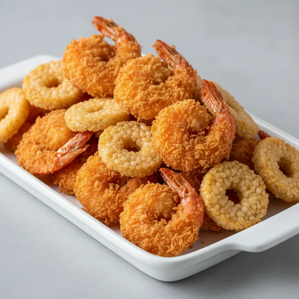 Fried Shrimp with Crispy Rice Tray Fried Shrimp with Crispy Rice Tray